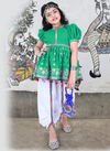 Green Garbi New Latest Designer Navratri Special Kids wear Kediya And Dhoti Collection 5 Garbi